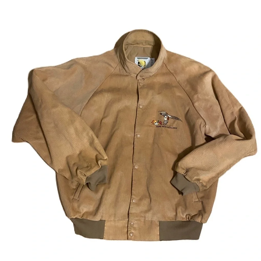 Vintage K-Brand Ford New Holland Corduroy Jacket Pheasant Embroidered Medium